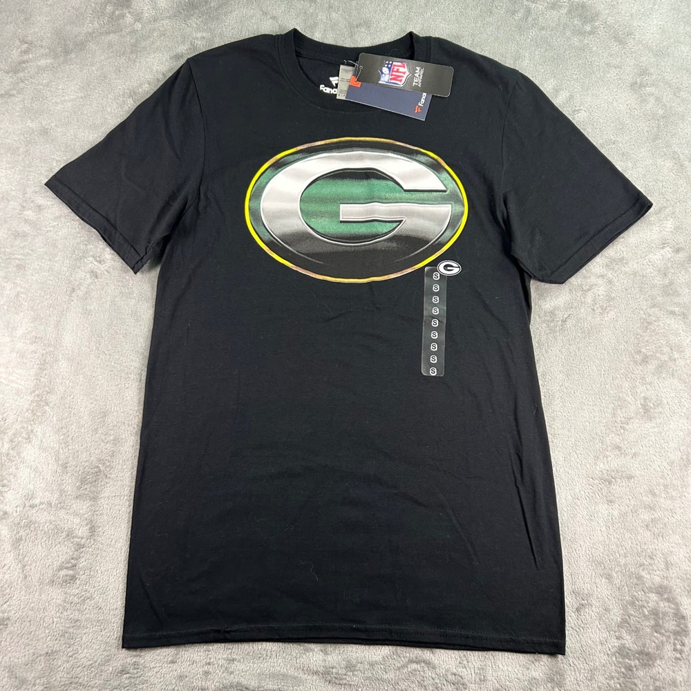 Fanatics NFL Green Bay Packers T-Shirt Mens Small Black Graphic Tee New